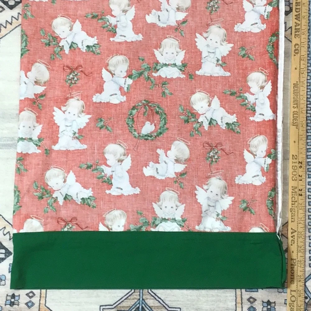Vintage Elizabeth’s Studio Red Green White Handmade Holiday Pillowcase